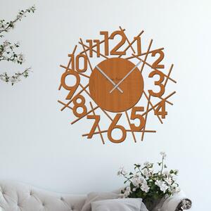 Nástěnné hodiny NUMERO Zvolte barvu dekoru: Třešeň | Velikost hodin: 35x35 | Barva ručiček: Stříbrné