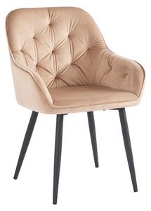 KONDELA Designové křeslo, světle hnědá Velvet látka, VERIO