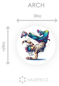 Breakdancer textilní přelepitelná samolepka na zeď arch 45 x 45 cm