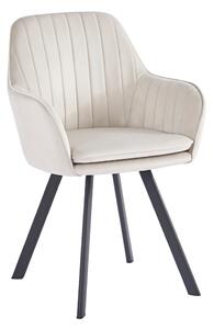 KONDELA Designové křeslo, béžovošedá Velvet látka, AURIL