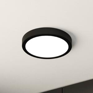 EGLO LED stropní svítidlo Fueva 5 IP44 3000K černé Ø21cm, Černá, Koupelna, kov