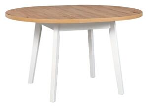 Jídelní stůl OSLO 3 L + deska stolu bílá, podstava stolu černá, nohy stolu buk