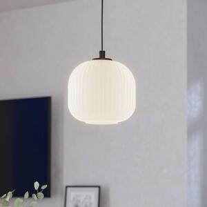 EGLO Závěsné svítidlo Mantunalle, Ø 20 cm, černá/bílá, sklo, stmívatelný, Bílá / opál, Obývací pokoj / jídelna, Sklo, Skandinávský