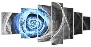 Obraz - Abstraktní růže modrá (210x100 cm)