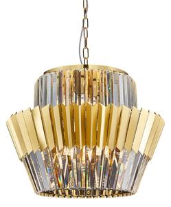 Lustr na řetězu DONNA 12xE14/40W/230V pr. 55 cm zlatá