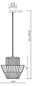 Lustr na řetězu DONNA 9xE14/40W/230V pr. 45 cm matný chrom