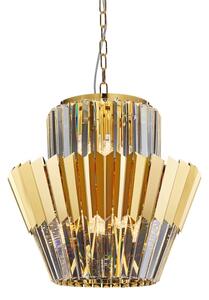 Lustr na řetězu DONNA 9xE14/40W/230V pr. 45 cm zlatá