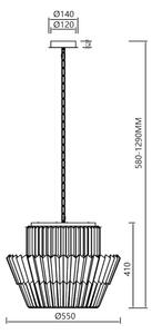 Lustr na řetězu DONNA 12xE14/40W/230V pr. 55 cm matný chrom