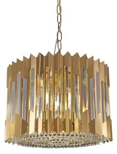 Lustr na řetězu RITZ 7xE14/40W/230V pr. 42 cm zlatá