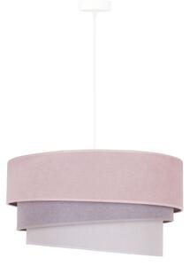 Duolla - Lustr na lanku TRIO 1xE27/15W/230V pr. 45 cm růžová/šedá/bílá