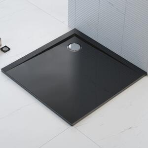 Polimat Perrito Black čtvercová sprchová vanička, litý mramor Rozměr vaničky: 80x80cm