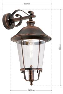 Orion AL 11K/360.01-Venkovní nást. lampa KENZO 1xE27/100W/230V IP44 bronz/patina