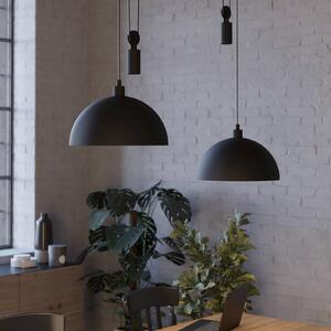 EGLO Závěsná lampa Winkworth, černá, délka 118 cm, kov, 2 světla., stmívatelný, Černá, Obývací pokoj / jídelna, kov