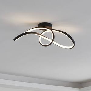 EGLO connect LED stropní svítidlo Calarossa-Z, černá, hliník, stmívatelný, Černá, Obývací pokoj / jídelna, Hliník, Moderní