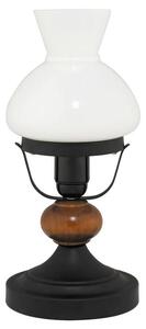 Stolní lampa PETRONEL tmavé dřevo/opálové sklo