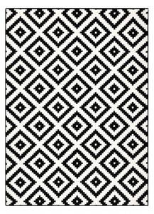 Weltom Kusový koberec BCF Morad RUTA Romby Geometrický černý krémový Rozměr: 80x150 cm