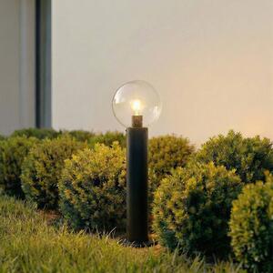 Lindby Stojací lampa Dangan, černá/čirá, výška 60 cm, sklo, stmívatelný, Čirá / transparetní, Sklo, Moderní