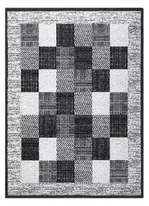 Weltom Kusový koberec BCF Morad RAFIA ČTVERCE Geometrický šedý Rozměr: 60x110 cm