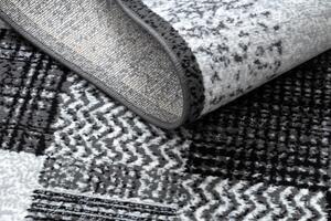 Weltom Kusový koberec BCF Morad RAFIA ČTVERCE Geometrický šedý Rozměr: 60x110 cm