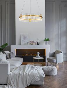 LED stmívatelný platinum zlatý moderní lustr Kezo