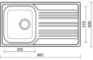 Nerezový dřez Sinks STAR 860 V 0,6mm matný