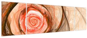 Obraz - Abstraktní růže růžová s bílým pozadím (170x50 cm)