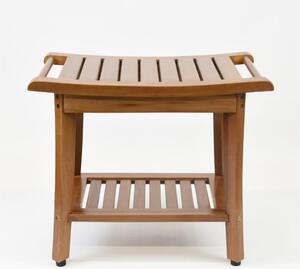 Stolička DIVERO s držákem, masivní teak, 47,2 x 33,5 x 56 cm