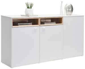 KOMODA, bílá, barvy dubu, 180,4/92,8/43 cm Hom`in - Široké komody