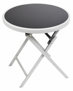 Zahradní bistro stolek, skládací, Ø 45 cm, černá tónovaná
