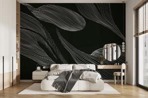 Fototapeta Bílé čáry na černém pozadí, Designové fototapety na zeď, Populární fototapety, w01216v2 - Tapeko.co.cz