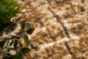 Weltom Kusový koberec BCF Morad PAŘEZ STROMU Dřevo šedý béžový staré zlato Rozměr: 140x200 cm