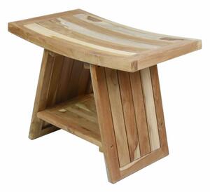 Stolička DIVERO, masivní neošetřený teak, 60 x 35 x 45 cm