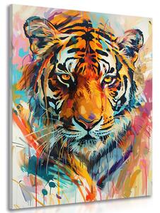 Obraz tygr s imitací malby