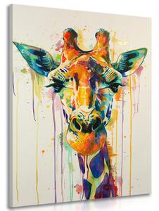 Obraz žirafa s imitací malby