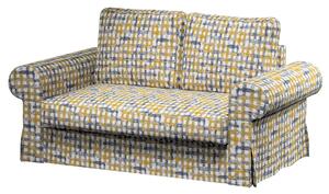 Potah na pohovku IKEA Backabro 2-místná, rozkládací barva modrá látka pletený vzor, vzorované
