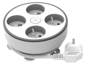 SOLIGHT 4z prodlužovací přívod, 2m, 3 x 1mm2, bílý, vypínač