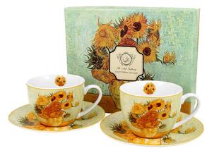 Duo Porcelánový šálek s podšálkem Van Gogh Sunflowers 250 ml sada 2ks