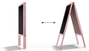 Allboards, Reklamní áčko růžové barvy s křídovou tabulí 118x61 cm, PK96P