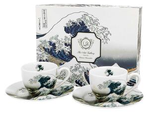 Duo Porcelánový šálek s podšálkem Hokusai The Great Wave 90 ml sada 2ks