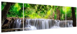 Obraz - Vodopád, modrý (170x50 cm)