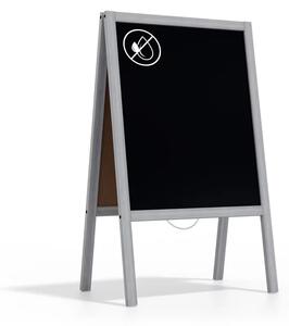 Allboards, reklamní áčko s křídovou tabulí 100x60 cm- stříbrné,PK75SILVER