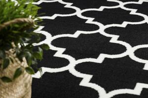 Weltom Kusový koberec BCF Morad TRELIS Geometrický černý krémový Rozměr: 300x400 cm