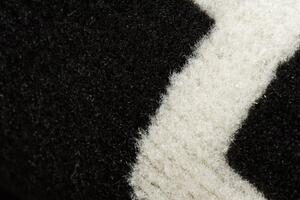 Weltom Kusový koberec BCF Morad TRELIS Geometrický černý krémový Rozměr: 120x170 cm