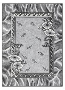 Weltom Kusový koberec BCF Morad TRIO Listí květy klasický šedý Rozměr: 80x150 cm