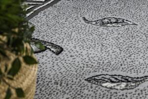 Weltom Kusový koberec BCF Morad TRIO Listí květy klasický šedý Rozměr: 200x300 cm