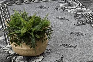 Weltom Kusový koberec BCF Morad TRIO Listí květy klasický šedý Rozměr: 120x170 cm