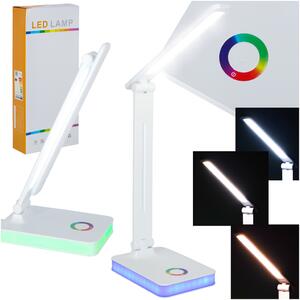 Skládací LED stolní lampa na dotyk USB - bílá
