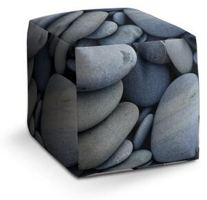 Sablio Taburet Cube Černé kameny - 40x40x40 cm