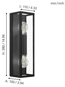 Eglo 99124 - Koupelnové nástěnné svítidlo AMEZOLA 2xE27/60W/230V IP44