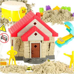 Dětský písek 750 g – kreativní set domeček, formičky a figurky - 374 - 492